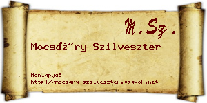 Mocsáry Szilveszter névjegykártya