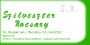 szilveszter mocsary business card