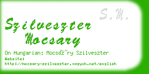 szilveszter mocsary business card